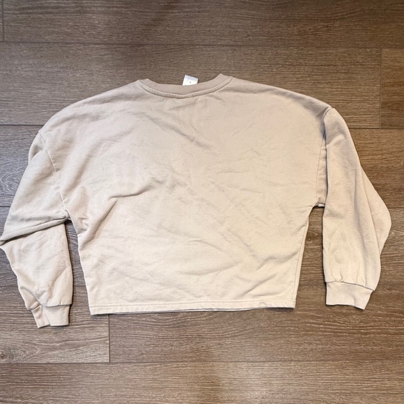 Women's Disney Mickey Mouse Graphic Cropped Oversized Sweatshirt Size M Tan - Picture 11 of 11